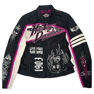 Harley Davidson Vintage Women’s 1903 Collection Motorcycle Riding Jacket Pink M